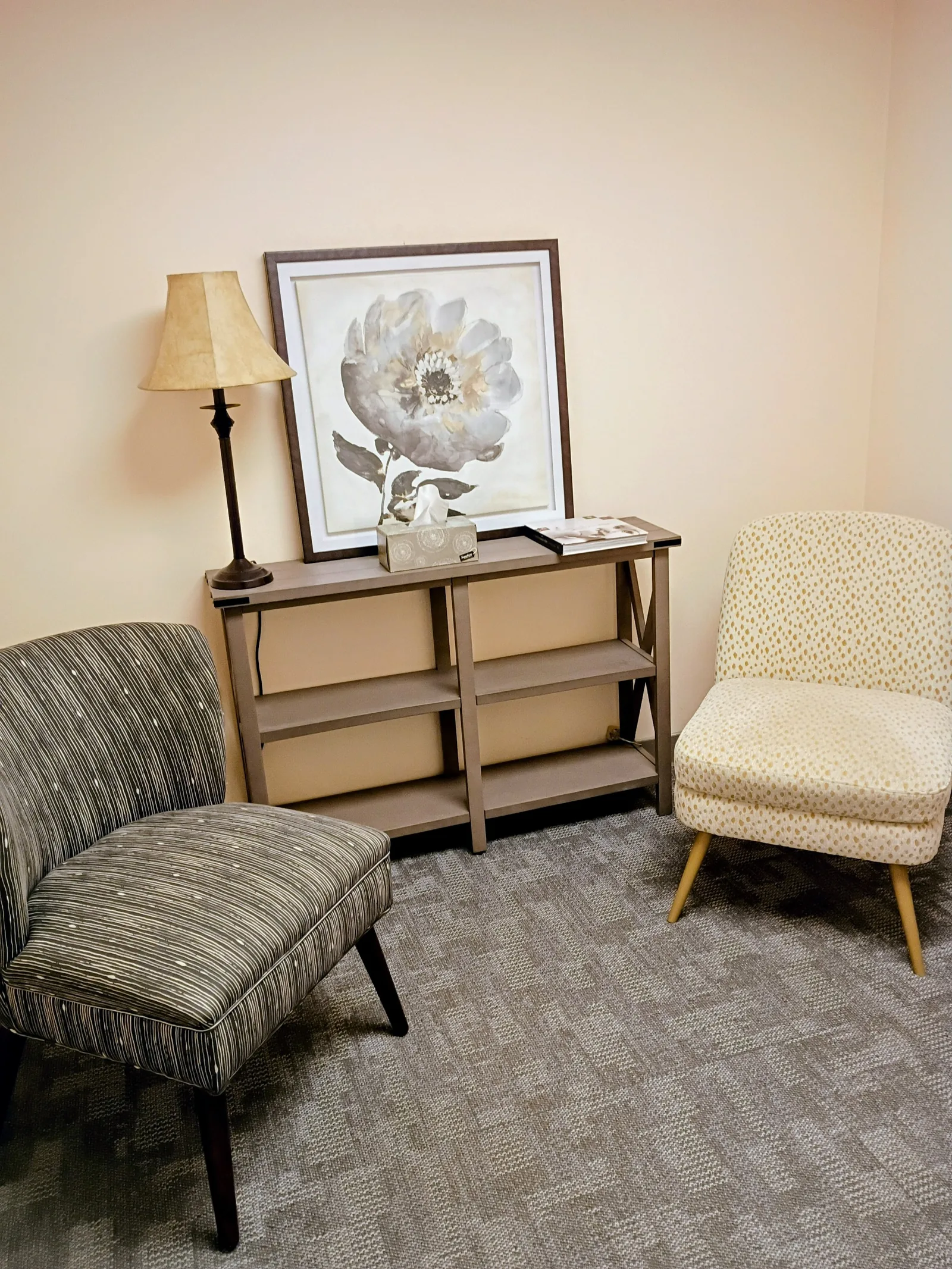 A quiet, confidential consultation room at our Revere clinic with calming neutral tones.