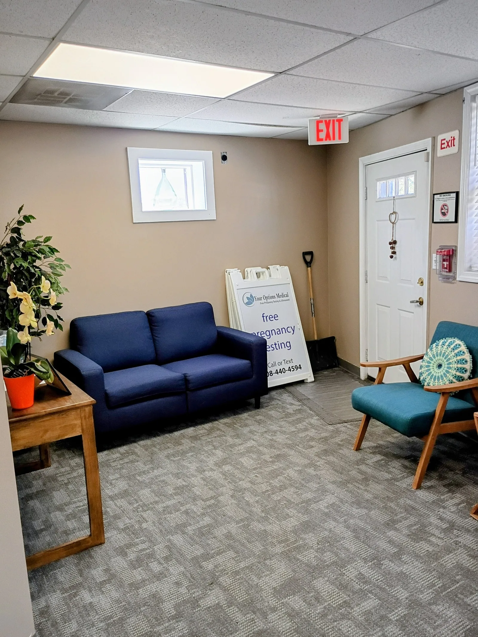 Revere clinic waiting area with comfortable seating and warm lighting